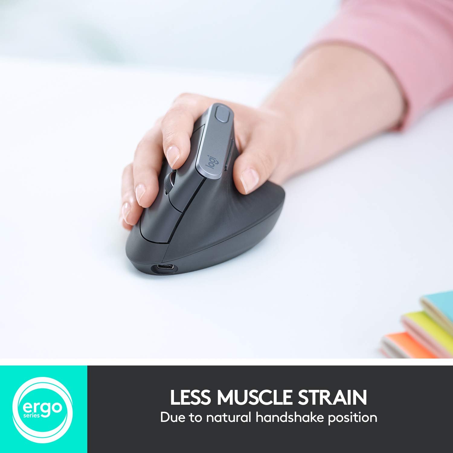 Logitech MX Vertical Wireless Mouse with Free Adobe Subscription - Image 3