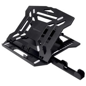 Amazon Basics ABS 2-in-1 Laptop and Mobile Stand, Ergonomic, Adjustable Height