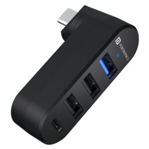 Portronics Mport Spin C, 4-in-1 Rotating USB Hub with Type-C Connector