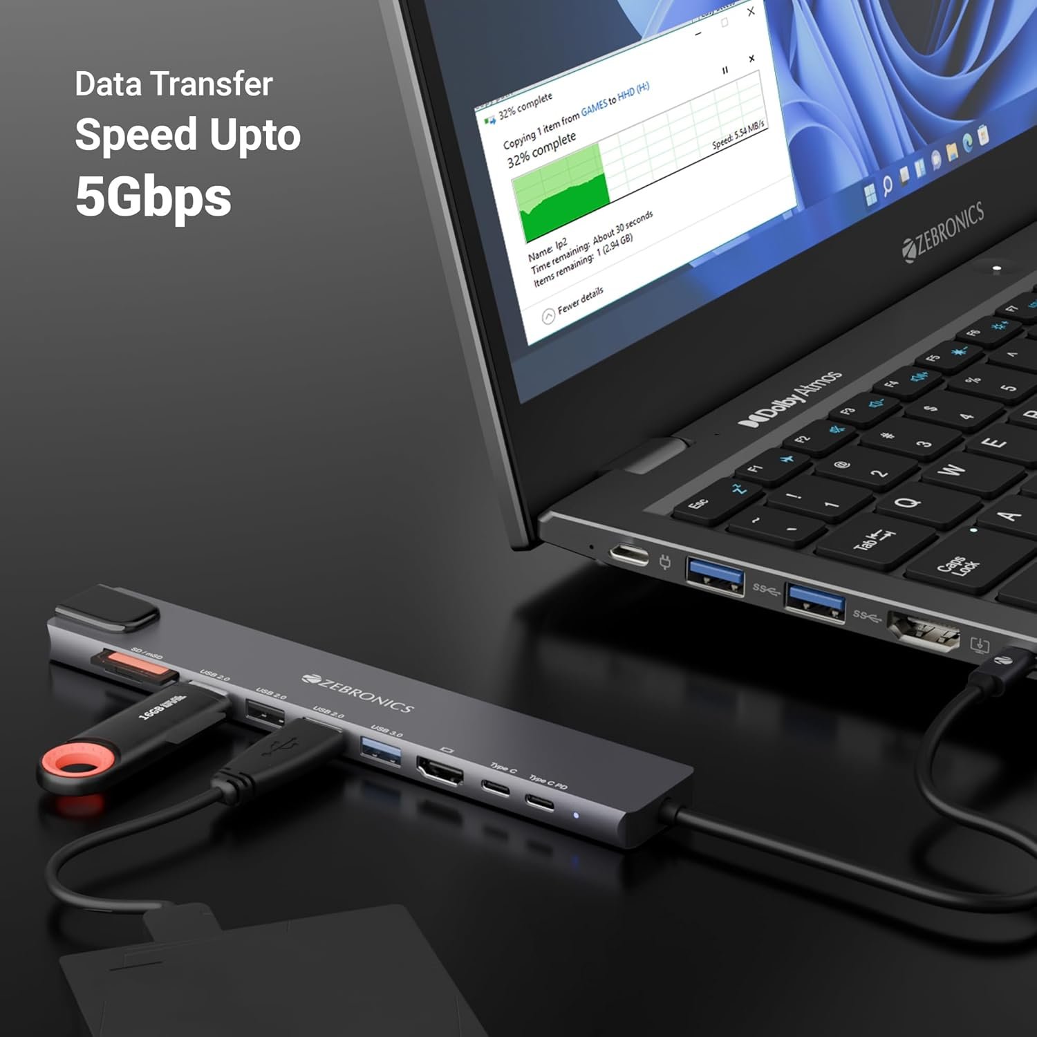 Amazon Basics USB hub 3.0 for Type-c Port,8 in 1 Adapter for pc Accessories - Image 4