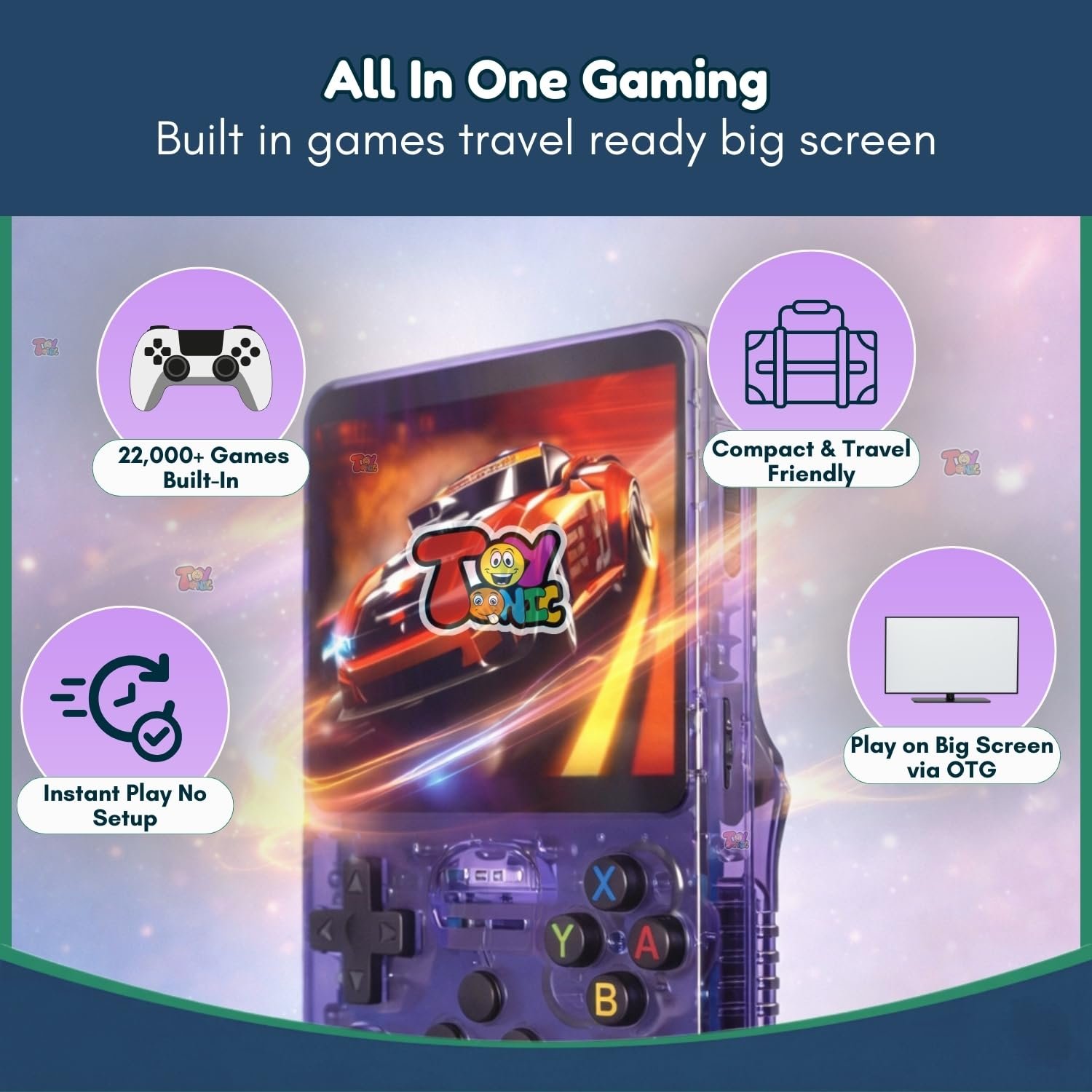 TOYTONIC R36S Retro Emulator Handheld Video Game Console, Built-in 22,000+ Games, 3.5 Inch IPS HD Screen - Image 3