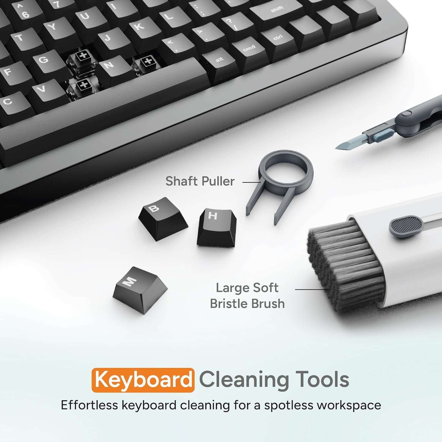 Ambrane 7-in-1 Cleaning Kit All-in-One Keyboard Cleaning Kit with Brush & Cleaner - Image 2