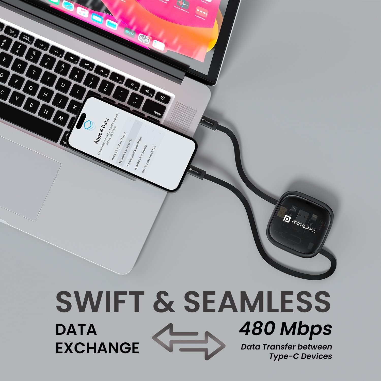 Portronics Snapcase 2 60W Multifunctional Fast Charging Data Cable Kit - Image 2