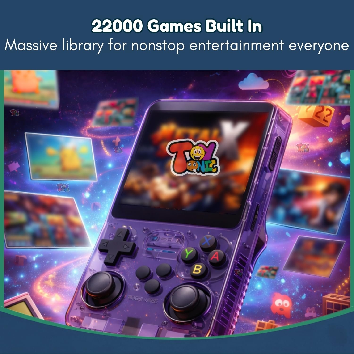 TOYTONIC R36S Retro Emulator Handheld Video Game Console, Built-in 22,000+ Games, 3.5 Inch IPS HD Screen - Image 6