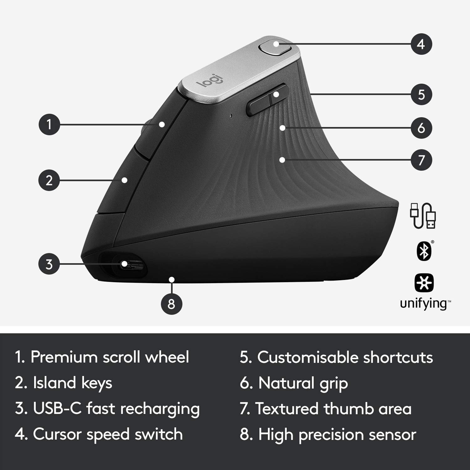 Logitech MX Vertical Wireless Mouse with Free Adobe Subscription - Image 8