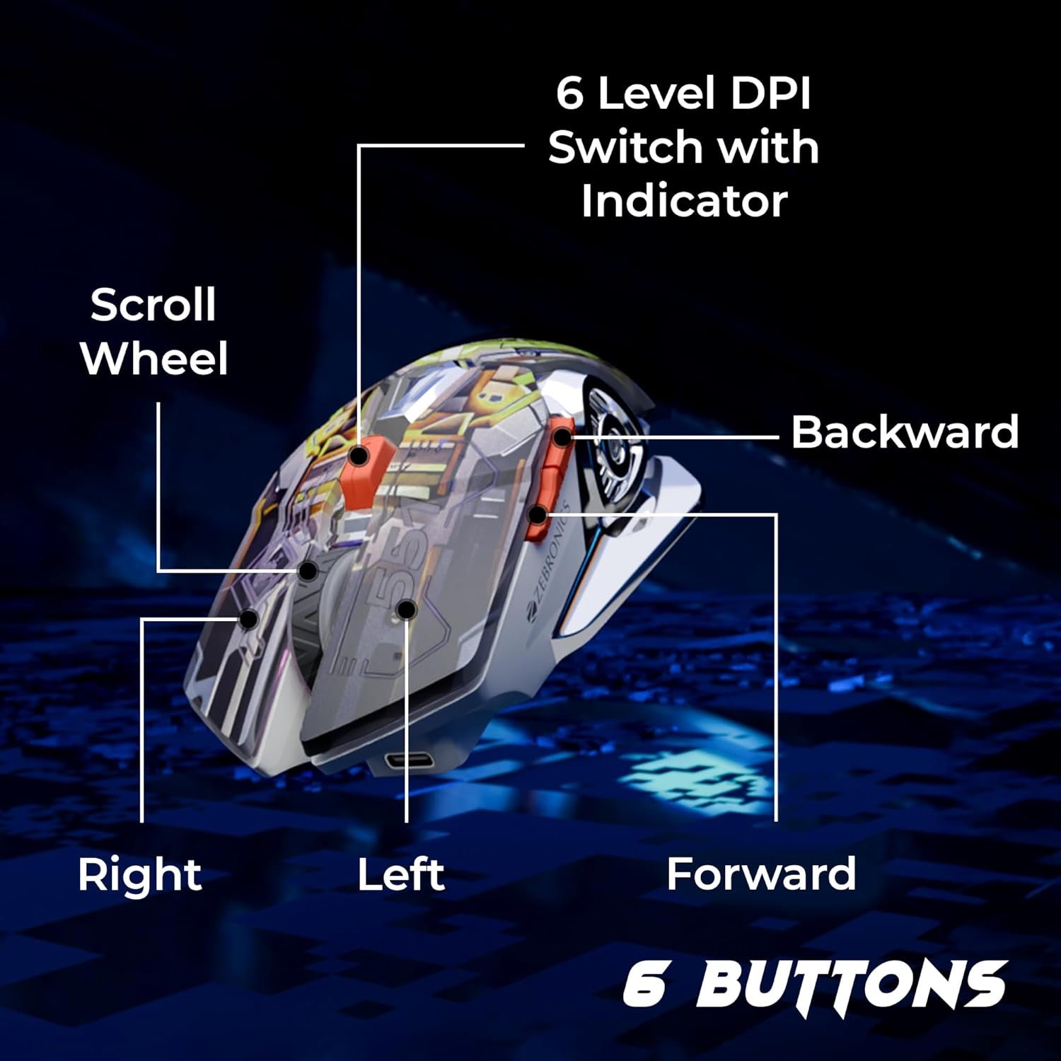 Zebronics Transformer M Plus Wired Gaming Mouse - Image 5