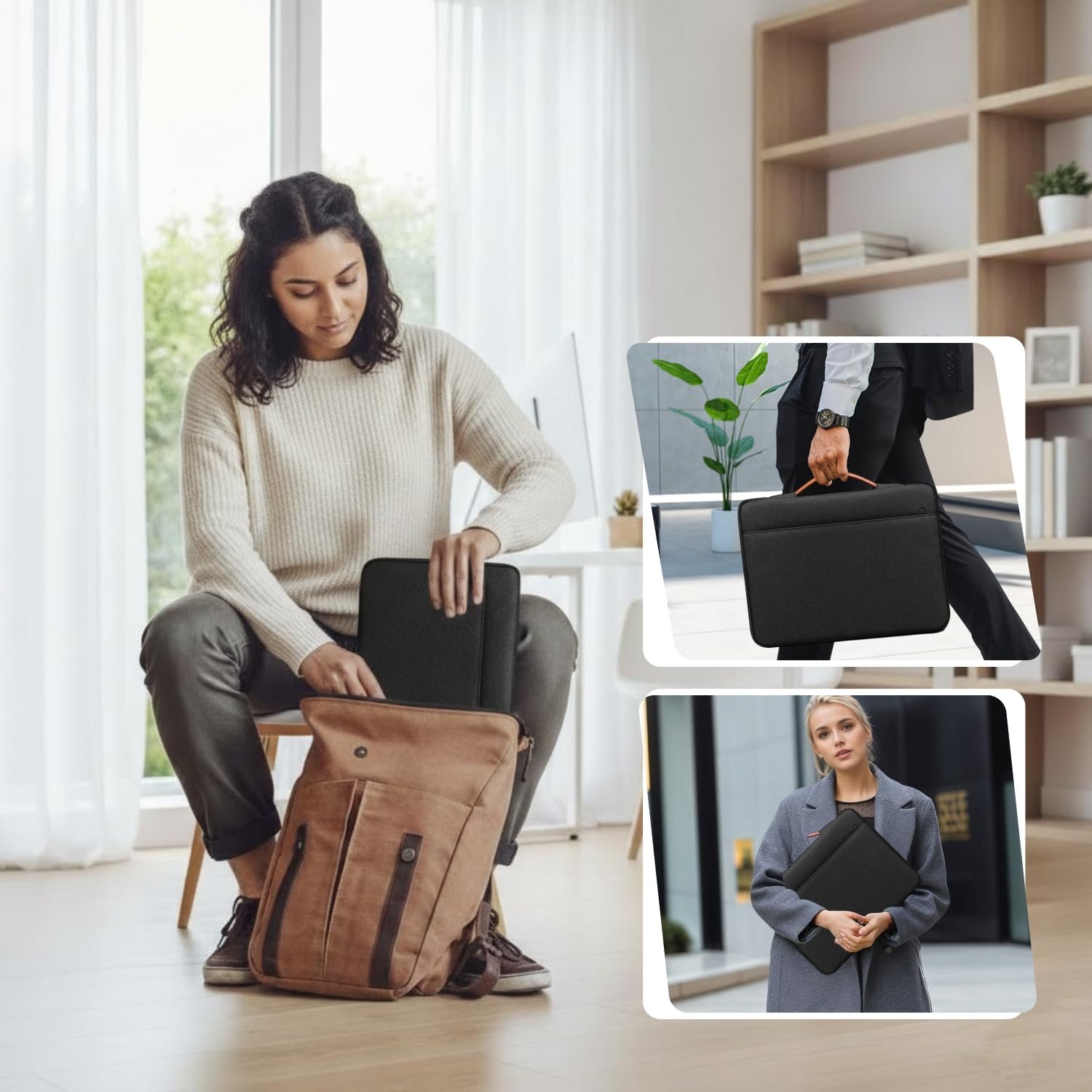 Dyazo 14.1 Inch Laptop Sleeve Carry Case with Handle - Image 2