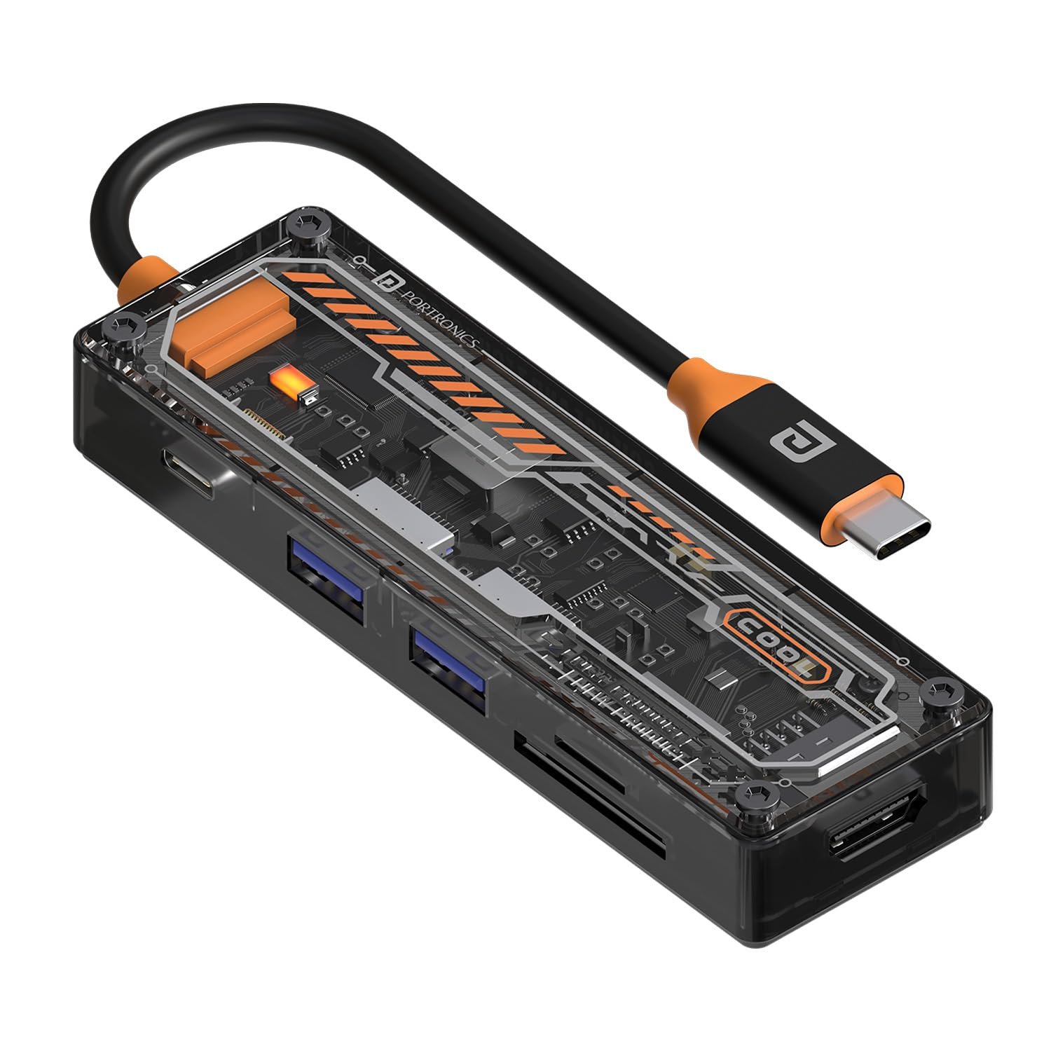 Portronics MPort View Two 6-in-1 USB Type-C Hub Dock,100 W Type-C PD&Data