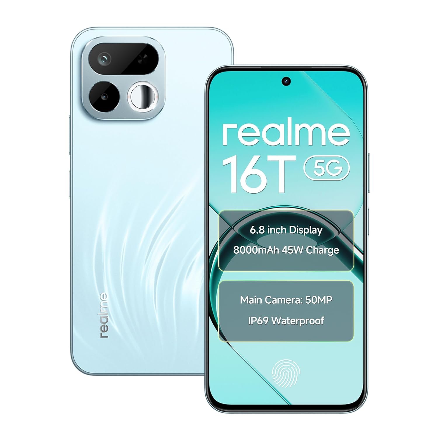 realme 16T 5G Smartphone 8000mAh Batterya 45W Fast Charge, 8GB RAM 256GB ROM, 6.8 inch 144Hz Display