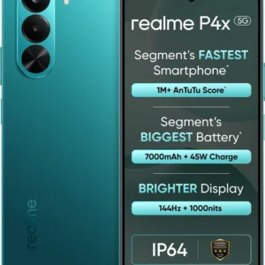 realme P4x 5G Smartphone, Lake Green, 6GB RAM, 128GB Storage