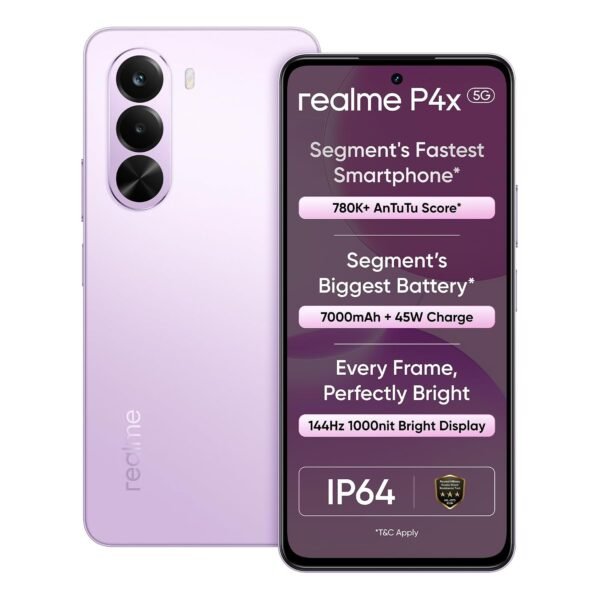 realme P4X Smartphone 6GB RAM 128GB ROM (Elegant Pink)