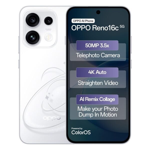 oppo Reno 16c 5G (8GB RAM, 256GB, Starry White)